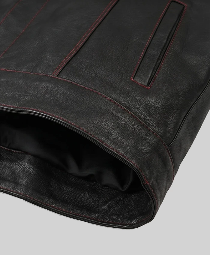 Two Tone Quilted Leather Vest For Mens