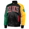 Shop Boston Celtics Ty Mopkins Full-Snap Varsity Satin Jacket