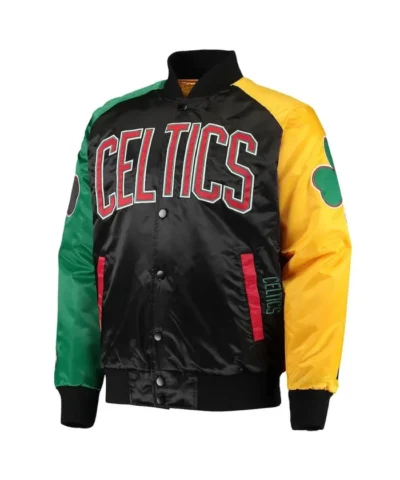 Shop Boston Celtics Ty Mopkins Full-Snap Varsity Satin Jacket