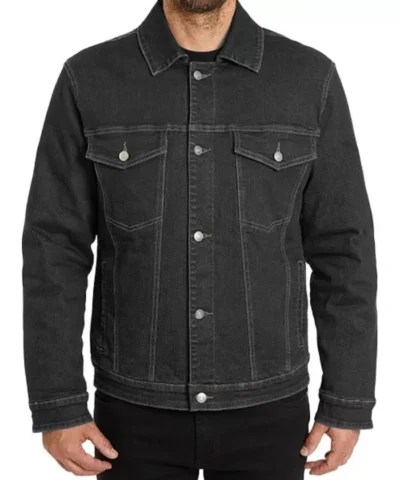 Grey Padded Denim Trucker Unisex Jacket