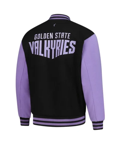 Unisex Golden State Valkyries FISLL Eclipse Black Full-Snap Varsity Jacket