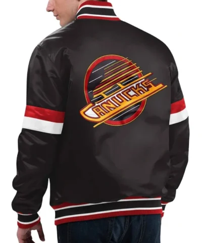 Diveplay Vancouver Canucks Black Satin Jacket