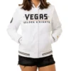 Golden Knights Vegas GoldBlack White Satin Jacket