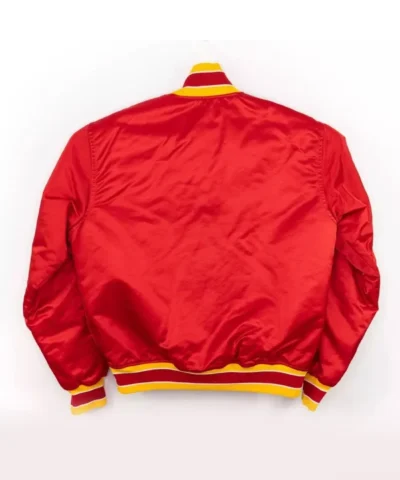 Atlanta Hawks Vintage Red Satin Bomber Jacket