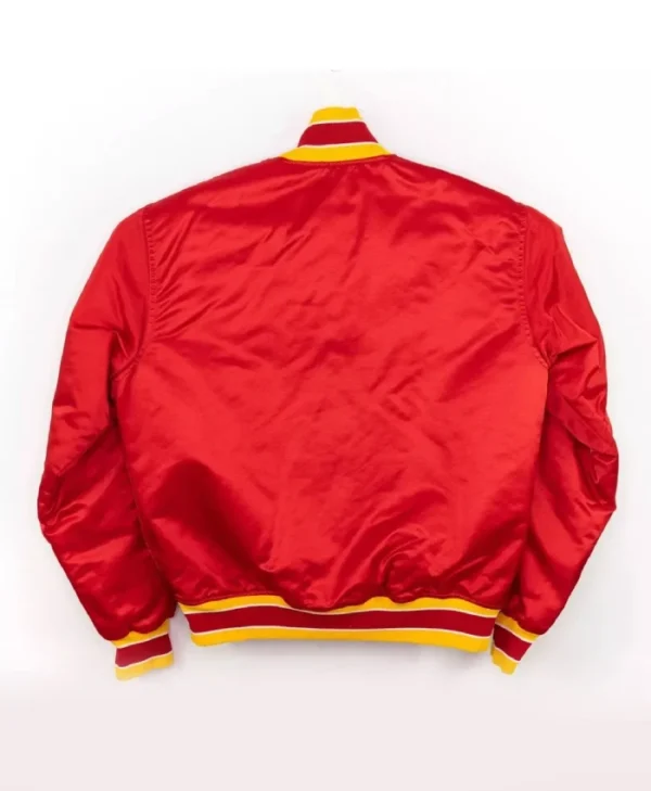 Atlanta Hawks Vintage Red Satin Bomber Jacket