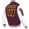 NFL Washington Commanders Mashup Burgundy Wool Varsity Jacket