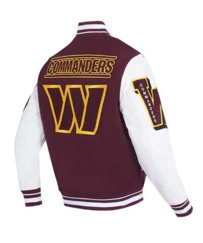 NFL Washington Commanders Mashup Burgundy Wool Varsity Jacket