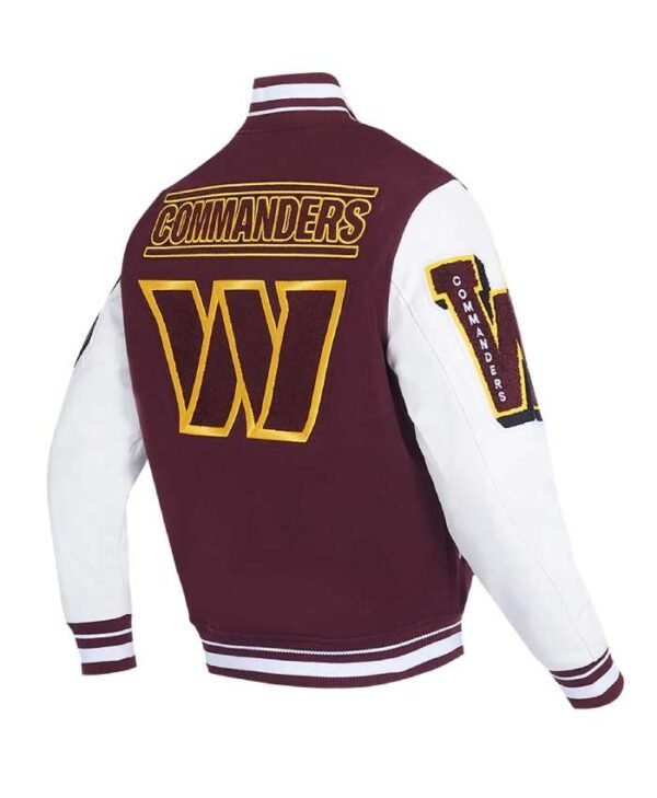 NFL Washington Commanders Mashup Burgundy Wool Varsity Jacket
