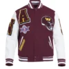 Washington Commanders Mashup Burgundy Wool Varsity Jacket