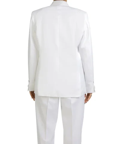 Women's Double Breasted White Suit