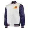 Renegade Phoenix Suns White Purple Full-Snap Satin Jacket
