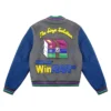 Shop WinRAR Grey And Blue Varsity Jacket