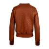 Women’s Quilted Brown Leather Jacket