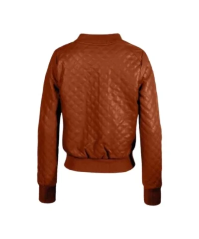 Women’s Quilted Brown Leather Jacket
