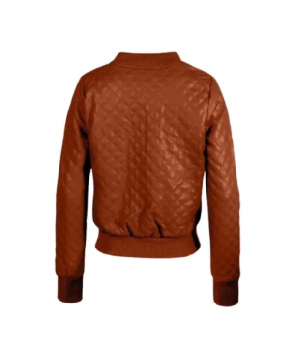 Women’s Quilted Brown Leather Jacket