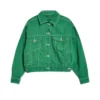 Women Green Denim Jacket