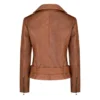 Women’s Tan Brown Asymmetrical Biker Leather Jacket