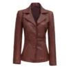 Women’s Brown Leather Blazer