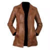 Ladies Long Brown Real Leather Jackets Womens