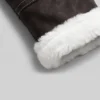 Womens Brown Shearling Jacket With Removable Hood For Women