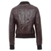 Women’s Brown Leather Bomber Jacket