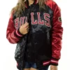 Women’s Satin Chicago Bulls Varsity Full-Snap Bomber Jacket