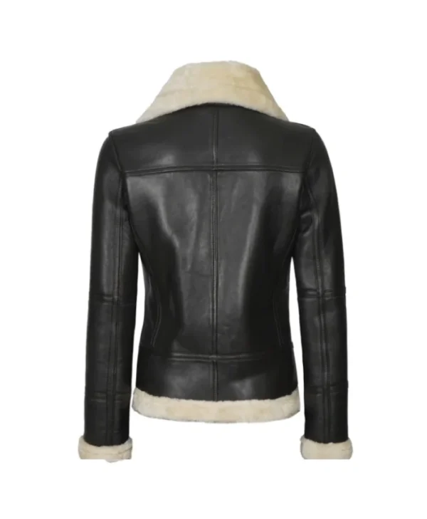Women’s Brown Shearling Leather Bomber Jacket
