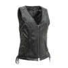 Women’s Midnight Ride Black Leather Vest