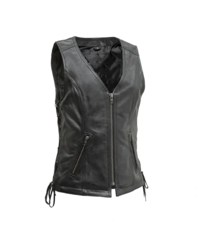 Women’s Midnight Ride Black Leather Vest