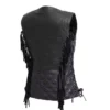 Women’s Motorcycle Fring Black Leather Vest