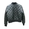 Women’s Black Leather Quilted Jacket