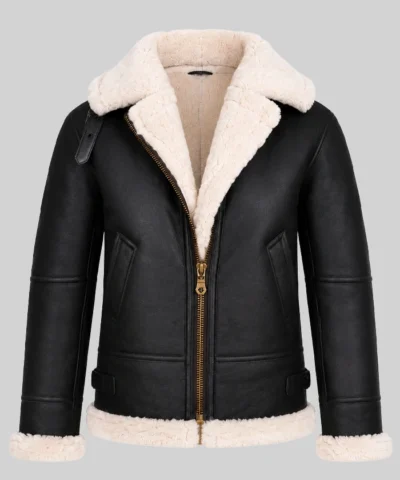 Womens RAF Hooded Sheepskin Leather Jacket