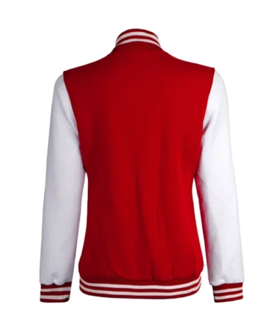 Women's Red and White Varsity Jacket