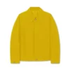 Yellow Cotton Jacket With Shirt Collar For Womens