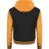 Men's Yellow and Black Varsity Hooded Jacket