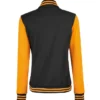 Women's Yellow and Black Varsity Jacket
