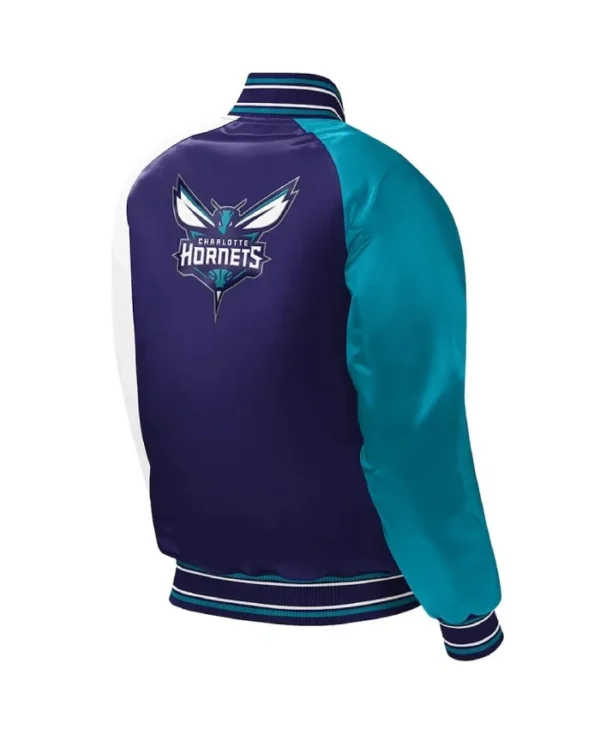 Charlotte Hornets Youth Purple Varsity Satin Jacket