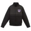 Shop Youth Sacramento Kings BlackCharcoal Poly Twill Jacket