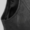 Zipper Black Biker Leather Vest Women