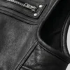 Zipper Pockets Leather Biker Black Vest For Mens