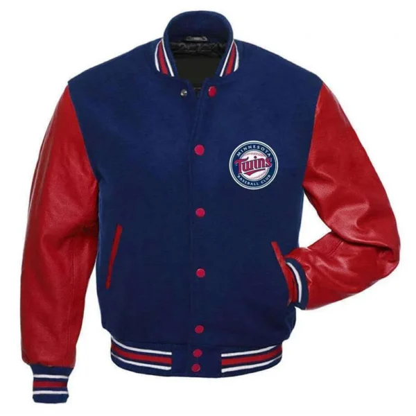 Minnesota Twins Red and Blue Varsity Wool/Leather Jacket
