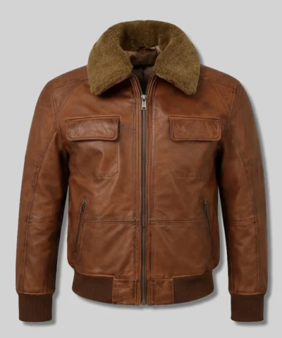 Aviator Brown Bomber Jacket For Men