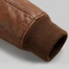 Aviator Brown Bomber Jacket For Mens Cuffs