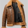 B3 Shearling Brown Leather Jacket Mens
