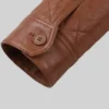 Brown Cropped Leather Jacket For Women