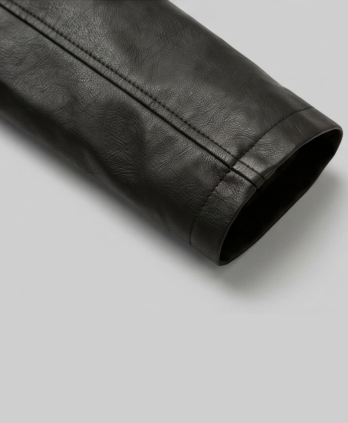 Close Up Cuff Detail Men Slim Fit Black Jacket