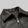 Close Up Turn Down Collar with Front Zip Closure Black Jacket