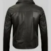 Men Slim Fit Turn Down Black Jacket Back View
