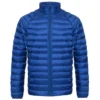 Blue Quilted Zip-Up Jacket For Mens