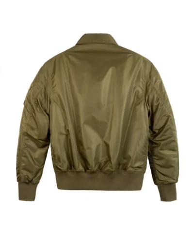 Shop Mens Olive Zip-Up Bomber Jacket